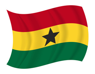 Ghana flag waving vector