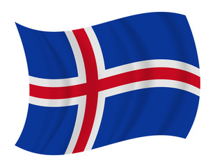 Iceland flag waving vector