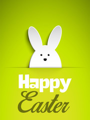 Fototapeta premium Happy Easter Rabbit Bunny on Green Background