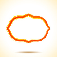 Orange watercolor brush painted ink frame