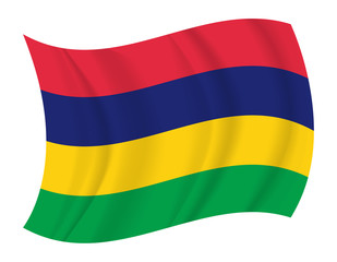 Mauritius flag waving vector