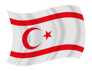 Northern Cyprus flag waving vector