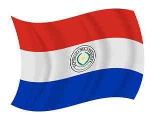 Paraguay flag waving vector