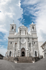 Catholic church with towers in  Sri Lanka