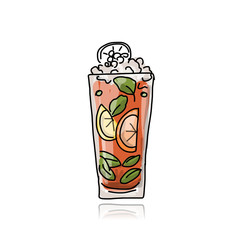 Glass with cocktail, sketch for your design