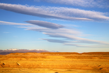 hill africa in morocco   historical village brick wall
