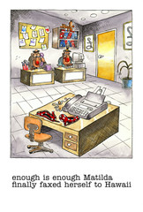 Cartoon gag about office life