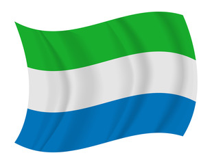 Sierra leone flag waving vector