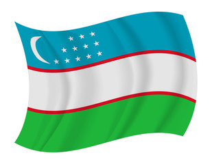 Uzbekistan flag waving vector