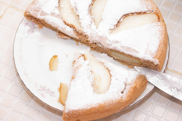 biscuit cake with icing sugar