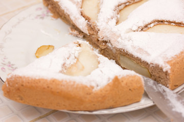 biscuit cake with icing sugar