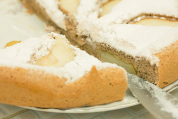 biscuit cake with icing sugar