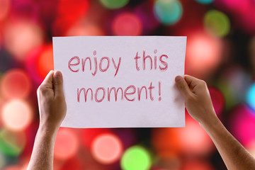 Enjoy this Moment card with colorful background