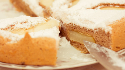 biscuit cake with icing sugar