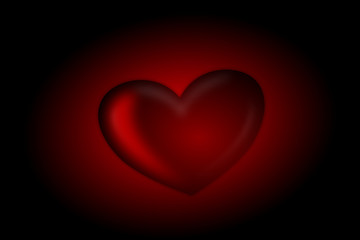Rotes Herz auf dunklem Hintergrund