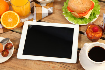 tablet and food