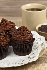 Chocolate Cupcakes. Selective focus.