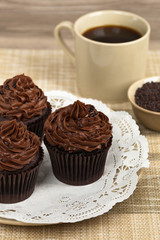 Chocolate Cupcakes. Selective focus.