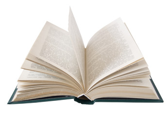 Open book isolated on white background