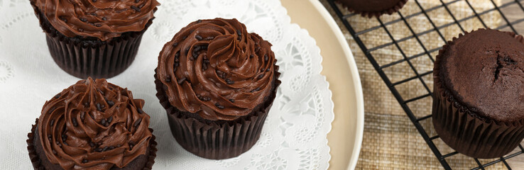 Chocolate Cupcakes. Selective focus.
