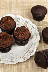 Homemade Chocolate Cupcakes. Selective focus.