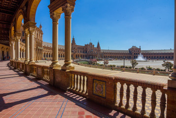 Fototapeta premium columns arches near the famous Plaza of Spain in Seville, Spain