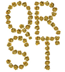 hand-made foil letters with clipping path