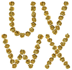 hand-made foil letters with clipping path