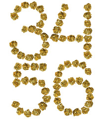 hand-made foil letters with clipping path