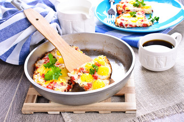 Fried with vegetables