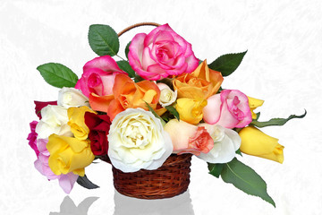 Rosen im Korb