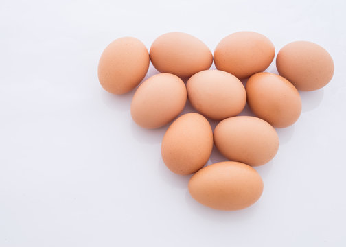 eggs arranged in a triangle is isolated