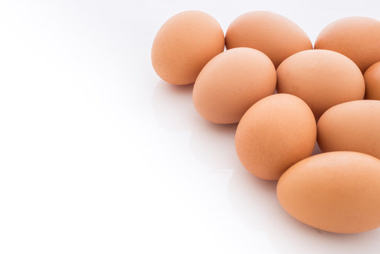 eggs arranged in corner is isolated