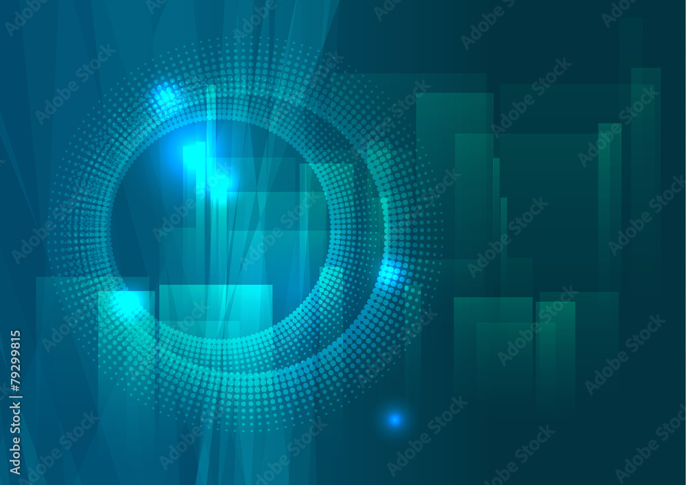 Poster abstract technology blue color vector background