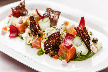 salmon with vegetables