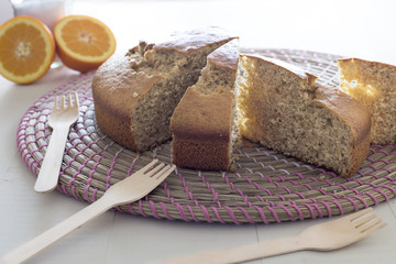 Pieces of sponge cake