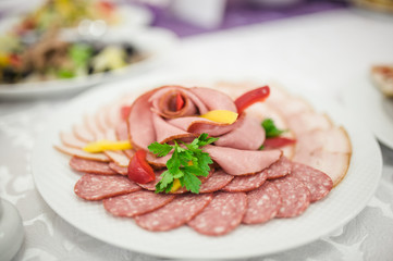 nice looking and tasty food on wedding reception