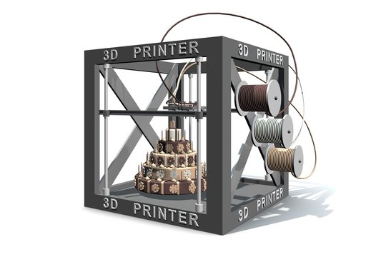 Eten uit de 3D printer - een taart Stock Illustration | Adobe Stock