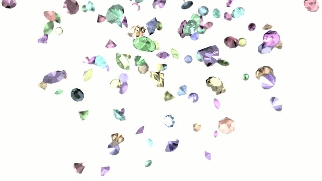 Gems diamonds gemstones ruby stones falling slow motion wedding 
