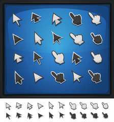 Comic Computer Cursors, Pointers And Arrows Icons