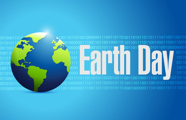 globe earth day illustration design