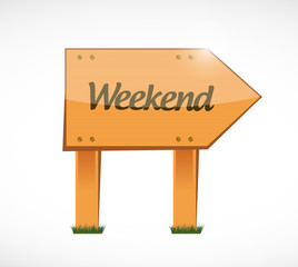 weekend wood sign illustration design