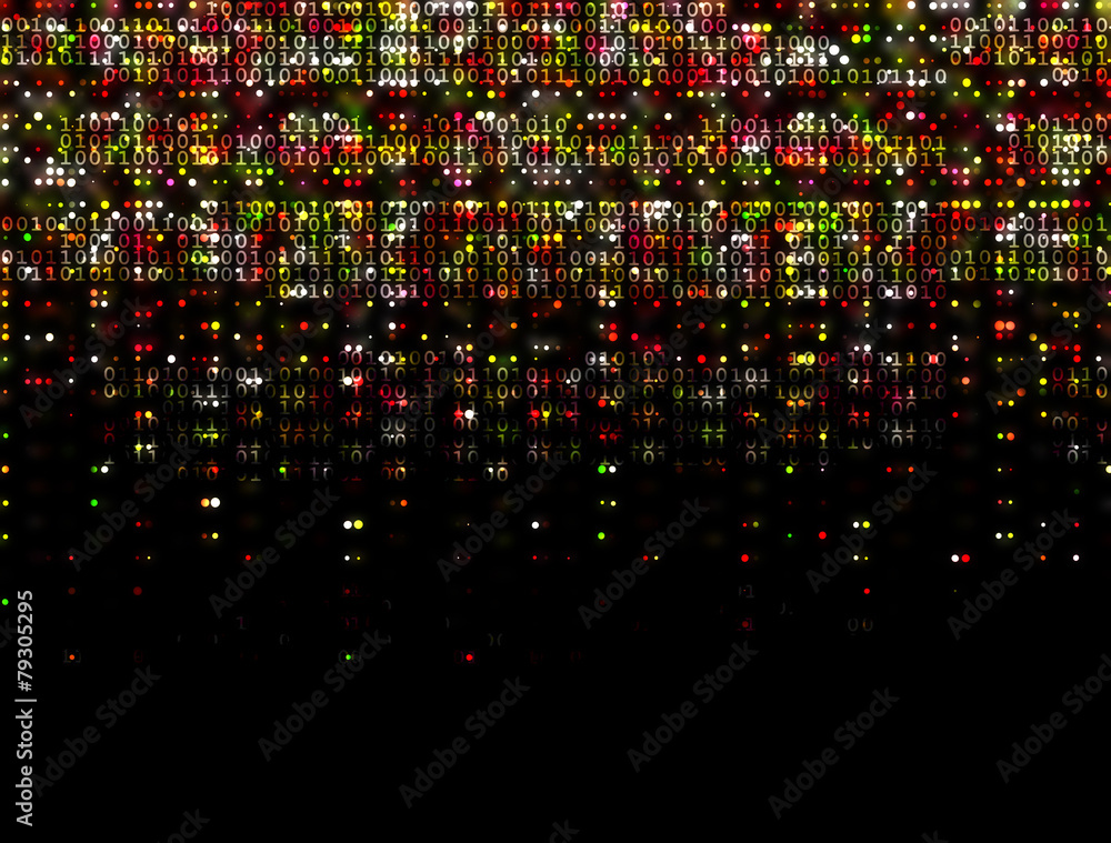 Poster multicolor cascading data stream