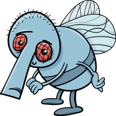funny fly cartoon illustration