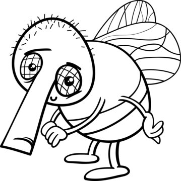 funny fly cartoon coloring page