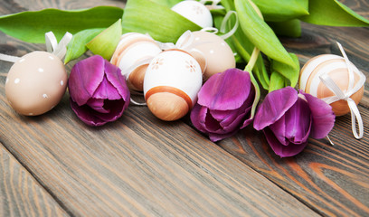 Tulips and easter eggs