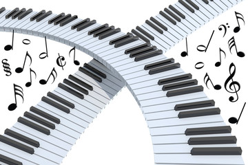 Naklejka premium piano keyboard abstract isolated