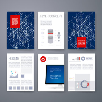 Templates. Vector Flyer, Brochure, Magazine Cover For Print And