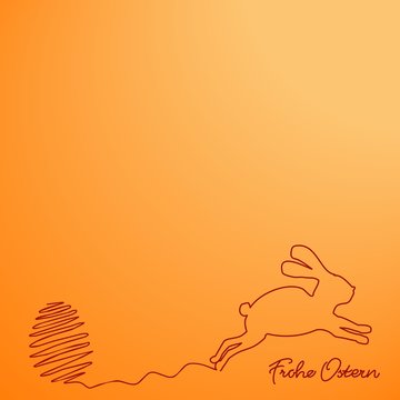 H&uuml;pfender Hase zu Ostern "Frohe Ostern"