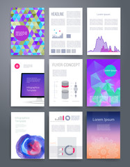 Templates. Vector flyer, brochure, magazine cover for print and